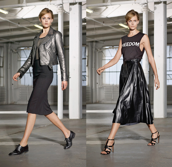 BLK DNM 2014 Spring Womens Lookbook Presentation - New York Fashion Week - BLK DNM by Johan Lindeberg - Denim Jeans Motorcycle Biker Panels Sheer Peek-A-Boo Fabrics Word Art: Designer Denim Jeans Fashion: Season Collections, Runways, Lookbooks and Linesheets