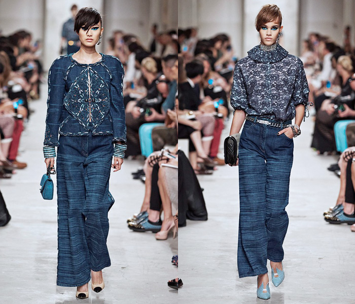 Chanel 2014 Cruise Runway Collection  Denim Jeans Fashion Week Runway  Catwalks, Fashion Shows, Season Collections Lookbooks > Fashion Forward  Curation < Trendcast Trendsetting Forecast Styles Spring Summer Fall Autumn  Winter Designer Brands