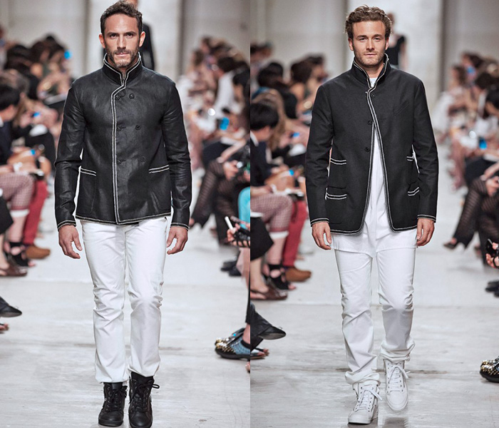 CHANEL resort 2014 Singapore – Men jacket and pants in grey