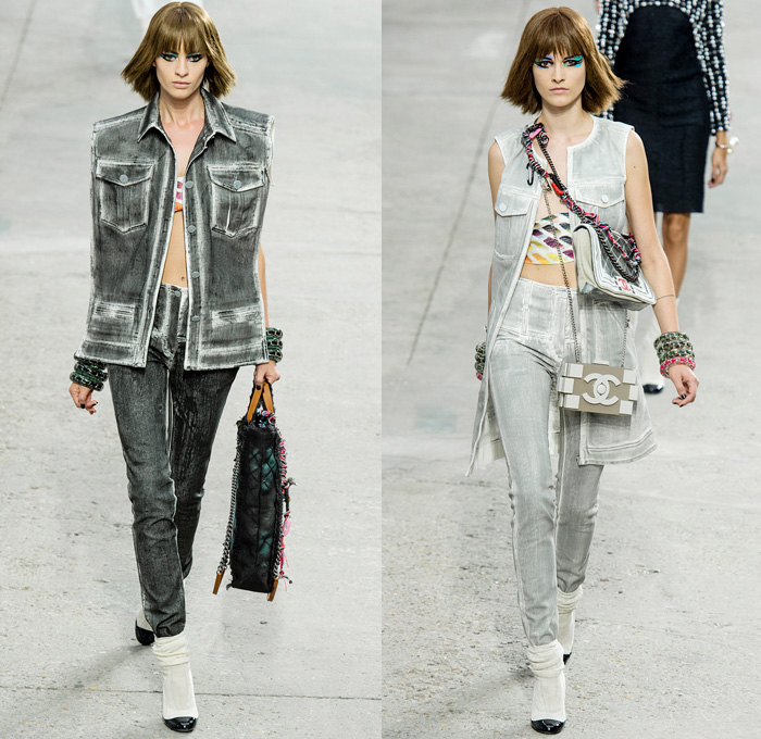 Chanel 2014 Spring Summer Womens Runway  Denim Jeans Fashion Week Runway  Catwalks, Fashion Shows, Season Collections Lookbooks > Fashion Forward  Curation < Trendcast Trendsetting Forecast Styles Spring Summer Fall Autumn  Winter Designer Brands