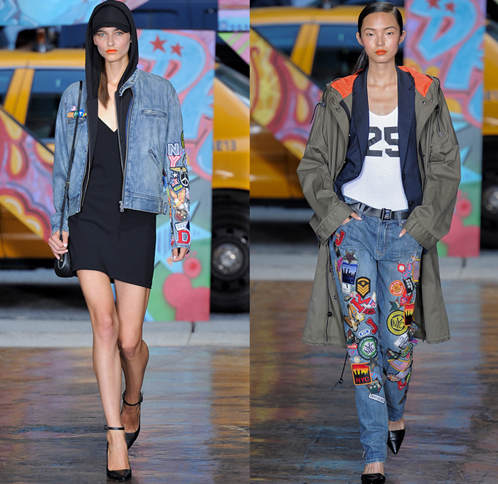 DKNY 2014 Spring Summer Womens Runway Collection - New York Fashion Week - Denim Jeans Overalls Patchwork Oversized Coats Parkas Pastels Sportswear Streetwear Biker: Designer Denim Jeans Fashion: Season Collections, Runways, Lookbooks and Linesheets