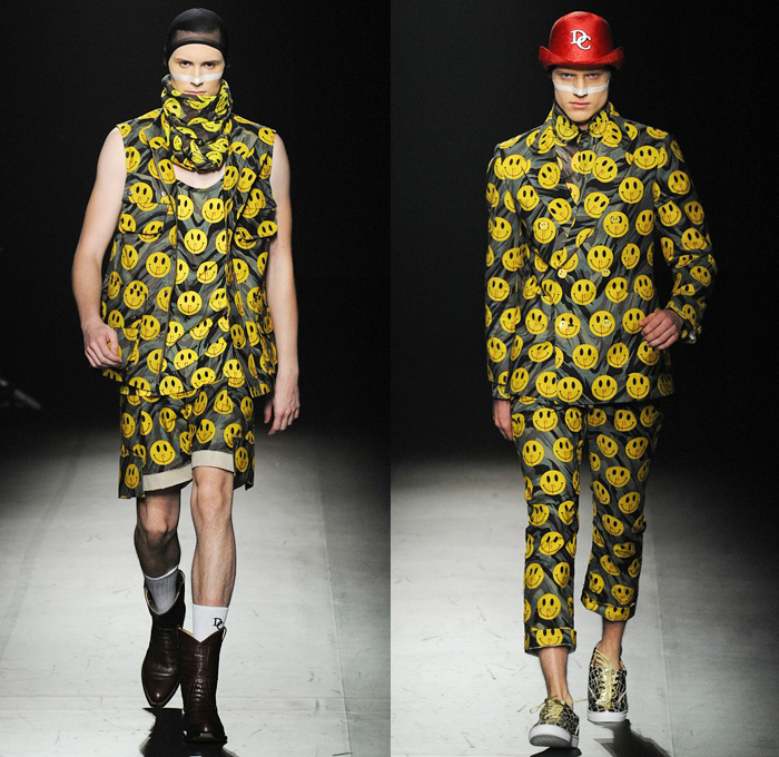 DRESSCAMP 2014 Spring Summer Mens Runway Collection - Mercedes-Benz Fashion Week Tokyo Japan Toshikazu Iwaya - Streetwear Denim Jeans Coat Fringes Animal Leopard Cheetah Zebra Safari Smiley Face Bloody Nose Baroque Print Reptile Alligator Chains Shorts Rompers Sporty Sweatpants: Designer Denim Jeans Fashion: Season Collections, Runways, Lookbooks and Linesheets