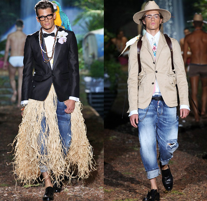 Dsquared2 2014 Spring Summer Mens Runway Collection - Milan Italy Catwalk Fashion Show: Designer Denim Jeans Fashion: Season Collections, Runways, Lookbooks and Linesheets