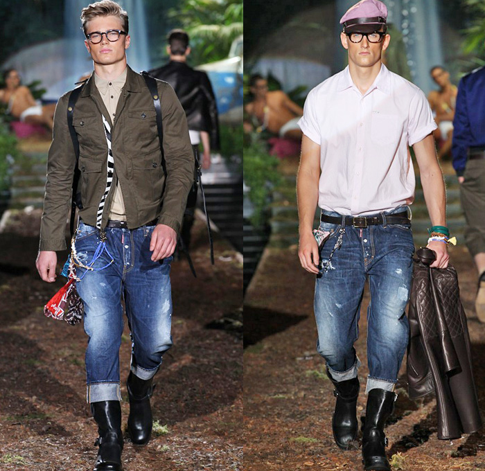 Dsquared2 2014 Spring Summer Mens Runway Collection - Milan Italy Catwalk Fashion Show: Designer Denim Jeans Fashion: Season Collections, Runways, Lookbooks and Linesheets