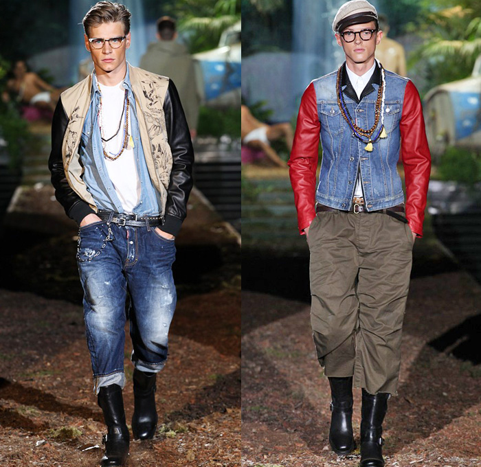 Dsquared2 2014 Spring Summer Mens Runway Collection - Milan Italy Catwalk Fashion Show: Designer Denim Jeans Fashion: Season Collections, Runways, Lookbooks and Linesheets