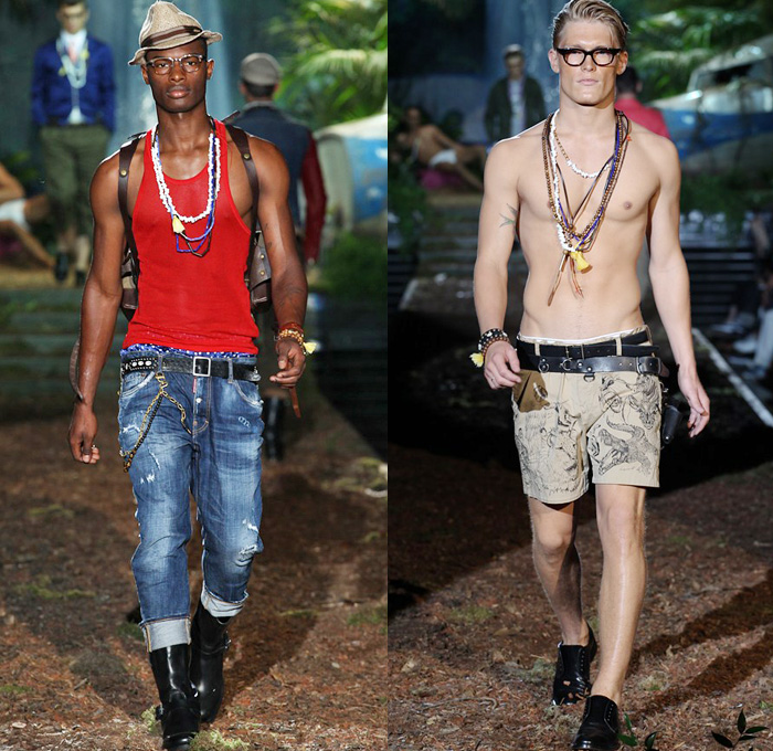 Dsquared2 2014 Spring Summer Mens Runway Collection - Milan Italy Catwalk Fashion Show: Designer Denim Jeans Fashion: Season Collections, Runways, Lookbooks and Linesheets