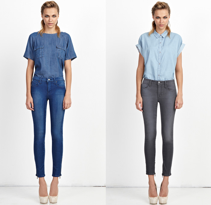 Genetic Denim 2014 Pre Spring Womens Lookbook Collection - 2014 Cruise Resort - Skinny Boyfriend Denim Jeans Flowers Floral Print Nautical Stripes Cutoffs Shorts Shirt Quilted Vest: Designer Denim Jeans Fashion: Season Collections, Runways, Lookbooks and Linesheets