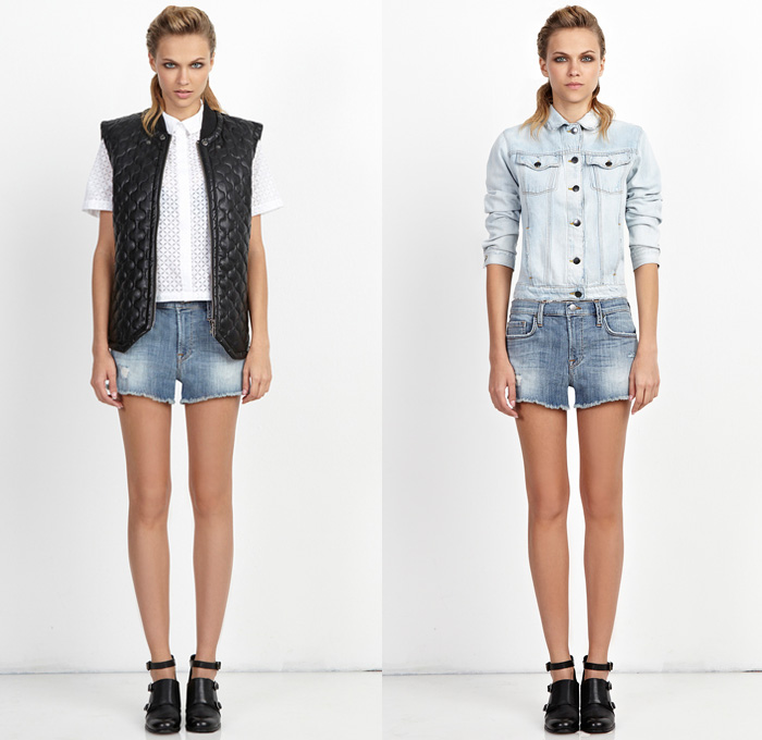 Genetic Denim 2014 Pre Spring Womens Lookbook Collection - 2014 Cruise Resort - Skinny Boyfriend Denim Jeans Flowers Floral Print Nautical Stripes Cutoffs Shorts Shirt Quilted Vest: Designer Denim Jeans Fashion: Season Collections, Runways, Lookbooks and Linesheets