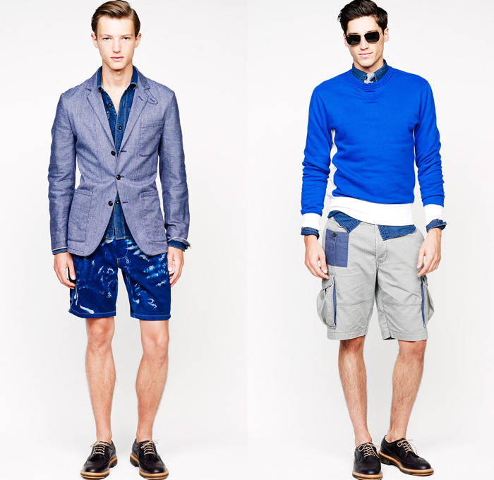 J.Crew 2014 Spring Mens Presentation - New York Fashion Week - Workwear Denim Jeans Trousers Bomber Varsity Jackets Sportcoat Blazer Cargo Shorts Chinos Parka: Designer Denim Jeans Fashion: Season Collections, Runways, Lookbooks and Linesheets