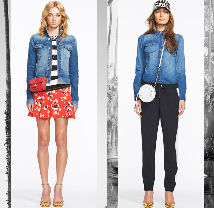 Juicy Couture 2014 Spring Womens Presentation in New York - Denim Skinny Jeans Trousers Trucker Jacket Flowers Florals Print Animal Safari Leopard Cheetah Dice Peplum Sportswear Sweatpants Motorcycle Biker Nautical Stripes: Designer Denim Jeans Fashion: Season Collections, Runways, Lookbooks and Linesheets