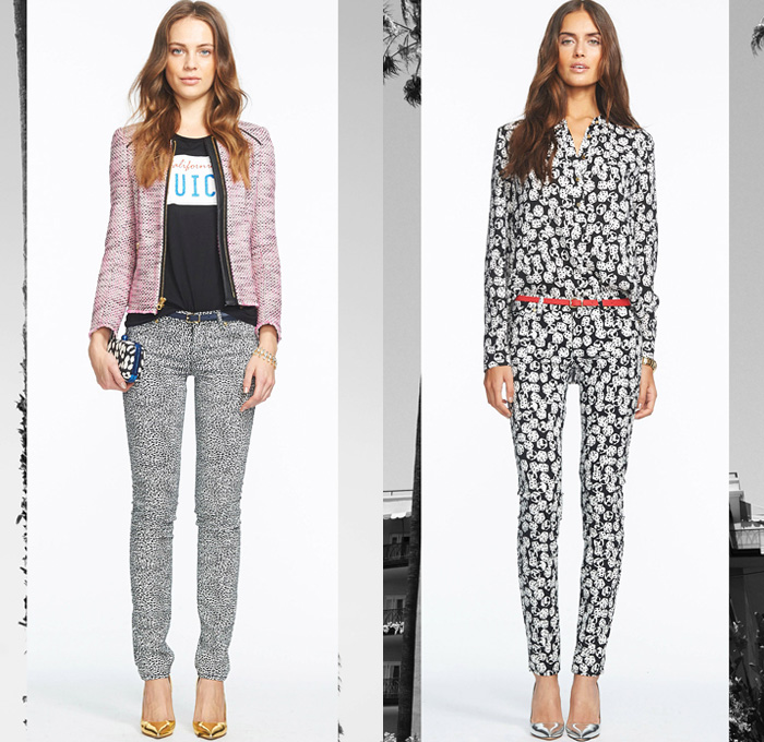 Juicy Couture 2014 Spring Womens Presentation in New York - Denim Skinny Jeans Trousers Trucker Jacket Flowers Florals Print Animal Safari Leopard Cheetah Dice Peplum Sportswear Sweatpants Motorcycle Biker Nautical Stripes: Designer Denim Jeans Fashion: Season Collections, Runways, Lookbooks and Linesheets