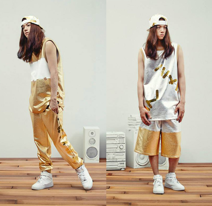 Kye 2014 Spring Summer Mens Lookbook - Kathleen Kye Band-Aid Motif Metallic Gold Urban Streetwear: Designer Denim Jeans Fashion: Season Collections, Runways, Lookbooks and Linesheets