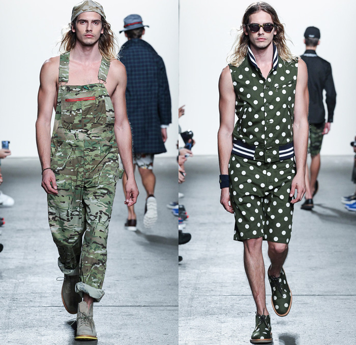 Mark McNairy New Amsterdam 2014 Spring Summer Mens Runway Collection - New York Fashion Week - Rubber Duckie Camouflage Outdoorsman Plaids Bomber Jackets Parkas Overalls: Designer Denim Jeans Fashion: Season Collections, Runways, Lookbooks and Linesheets