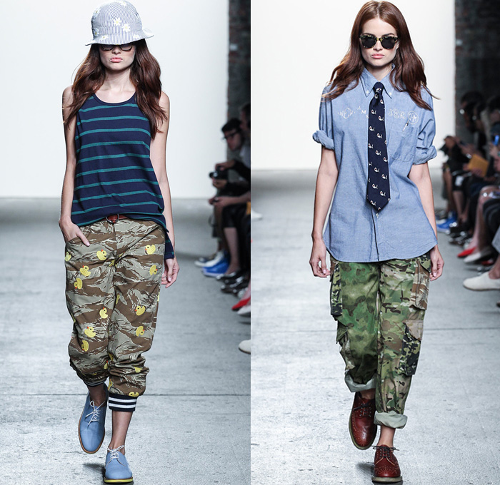 Mark McNairy New Amsterdam 2014 Spring Summer Womens Runway Collection - New York Fashion Week - Rubber Duckie Camouflage Plaids Nautical Jackets Parkas Overalls: Designer Denim Jeans Fashion: Season Collections, Runways, Lookbooks and Linesheets