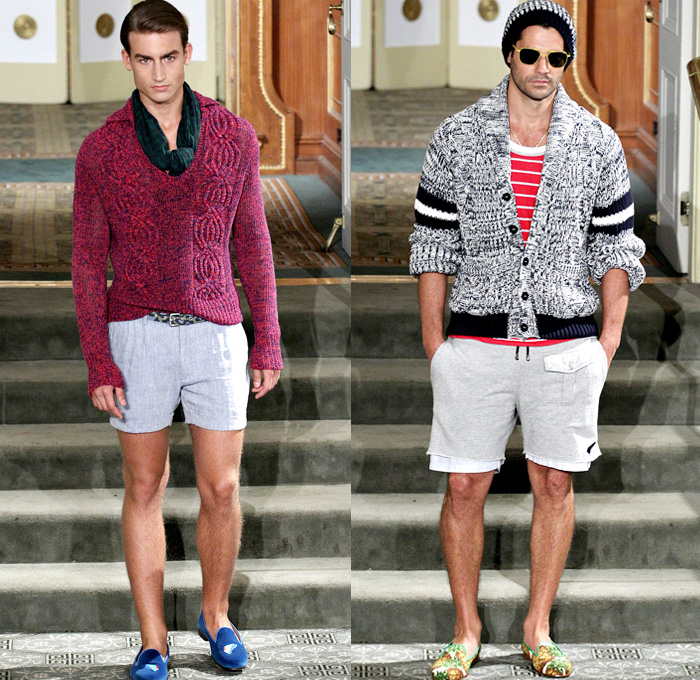 Michael Bastian 2014 Spring Summer Mens Runway Collection - New York Fashion Week - Pineapples Leopard Prints American Tourist in Paris: Designer Denim Jeans Fashion: Season Collections, Runways, Lookbooks and Linesheets