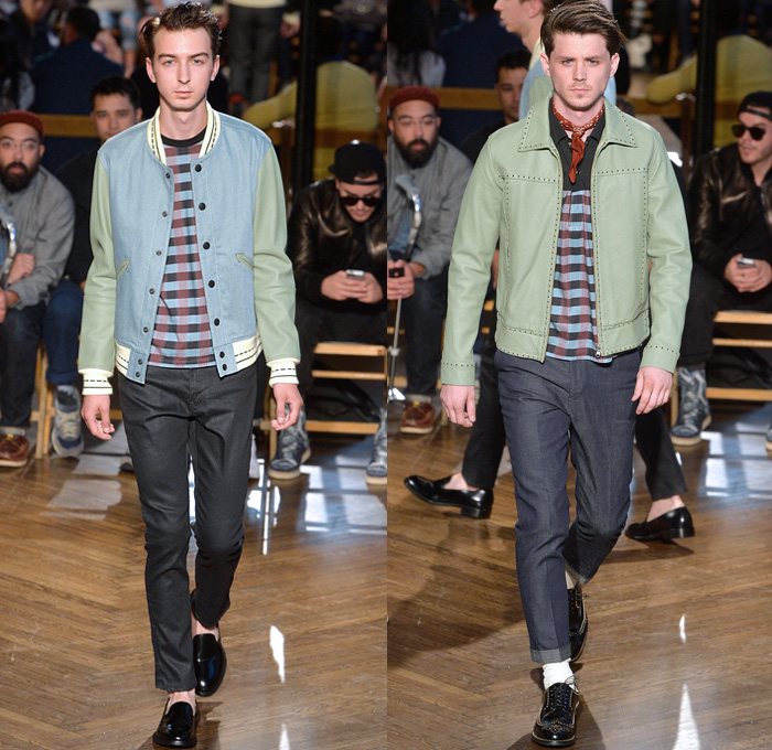 N.HOOLYWOOD 2014 Spring Summer Mens Runway Collection - New York Fashion Week - Vintage Cowboy Western Plaid Bomber Jackets Vests Multi-Panel: Designer Denim Jeans Fashion: Season Collections, Runways, Lookbooks and Linesheets