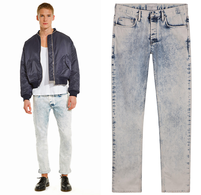 sandro Paris 2014 Pre Spring Denim Collection - 2014 Cruise Resort Mens Womens Jeans Picks - Peintre Painter Skinny Particulier Bleached Retro Acid Wash: Designer Denim Jeans Fashion: Season Collections, Runways, Lookbooks and Linesheets