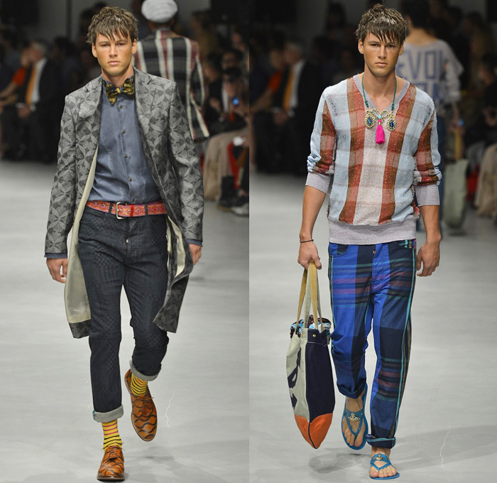 Vivienne Westwood 2014 Spring Summer Mens Runway Collection - Milan Italy Catwalk Fashion Show: Designer Denim Jeans Fashion: Season Collections, Runways, Lookbooks and Linesheets