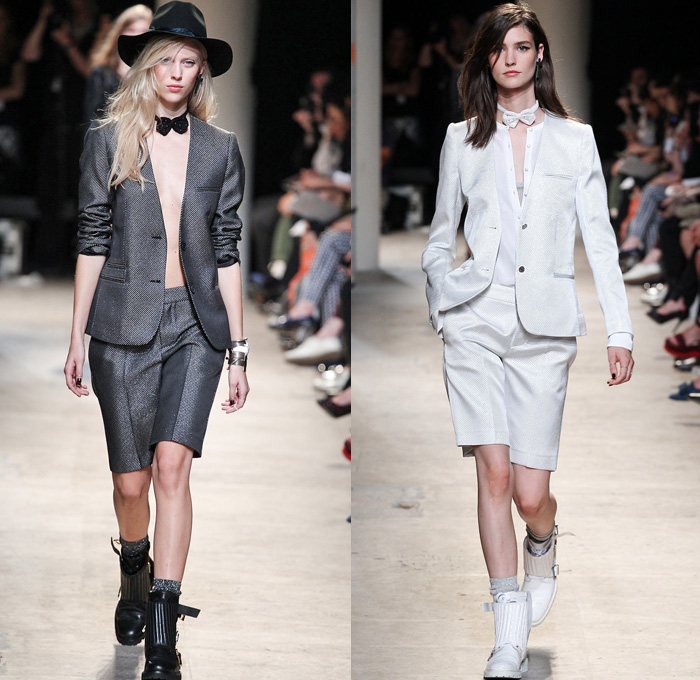 Zadig et Voltaire 2014 Spring Summer Womens Runway Collection - Paris Fashion Week - Mode à Paris - Bleached Denim Jeans Old West Fringes Motorcycle Biker Leather Crop Top Bandeau Reptile Snake Print Romper Jumpsuit Knitwear Lace: Designer Denim Jeans Fashion: Season Collections, Runways, Lookbooks and Linesheets