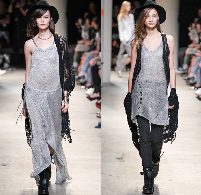 Zadig et Voltaire 2014 Spring Summer Womens Runway Collection - Paris Fashion Week - Mode à Paris - Bleached Denim Jeans Old West Fringes Motorcycle Biker Leather Crop Top Bandeau Reptile Snake Print Romper Jumpsuit Knitwear Lace: Designer Denim Jeans Fashion: Season Collections, Runways, Lookbooks and Linesheets