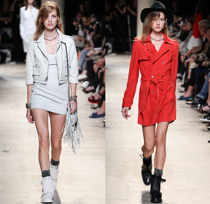 Zadig et Voltaire 2014 Spring Summer Womens Runway Collection - Paris Fashion Week - Mode à Paris - Bleached Denim Jeans Old West Fringes Motorcycle Biker Leather Crop Top Bandeau Reptile Snake Print Romper Jumpsuit Knitwear Lace: Designer Denim Jeans Fashion: Season Collections, Runways, Lookbooks and Linesheets