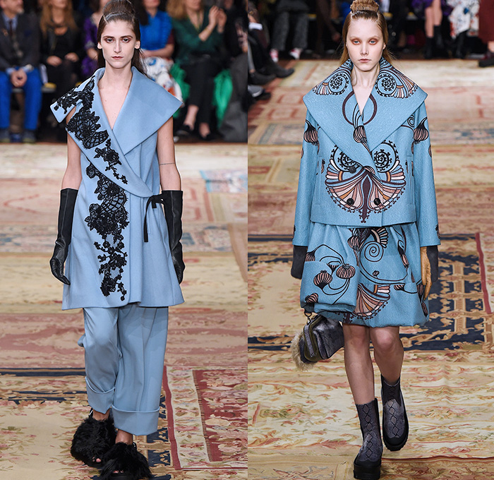 Antonio Marras 2015-2016 Fall Autumn Winter Womens Runway Catwalk Looks - Milano Moda Donna Collezione Milan Fashion Week Italy - Tapestry Velvet Silk Dévoré Cloqué Ornamental Print Decorative Art Coatdress Embroidery Lace Wide Leg Trousers Palazzo Pants Skirt Frock Coat Blazer Furry Flowers Florals Jacquard Ruffles Waistcoat Windowpane Check Funnelneck Turtleneck Knit Sweater Half Skirt Asymmetrical Dress Gown