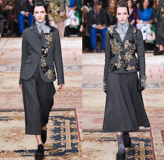 Antonio Marras 2015-2016 Fall Autumn Winter Womens Runway Catwalk Looks - Milano Moda Donna Collezione Milan Fashion Week Italy - Tapestry Velvet Silk Dévoré Cloqué Ornamental Print Decorative Art Coatdress Embroidery Lace Wide Leg Trousers Palazzo Pants Skirt Frock Coat Blazer Furry Flowers Florals Jacquard Ruffles Waistcoat Windowpane Check Funnelneck Turtleneck Knit Sweater Half Skirt Asymmetrical Dress Gown