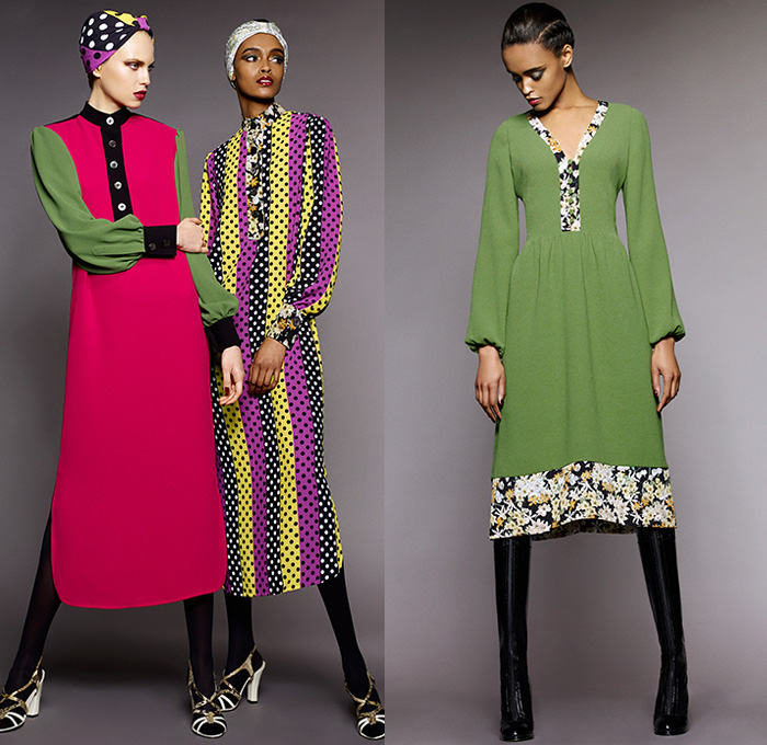 Duro Olowu 2015-2016 Fall Autumn Winter Womens Lookbook Presentation - London Fashion Week British UK United Kingdom - Shirtdress Mix Match Prints Outerwear Cape Cloak Robe Coat Kimono Flowers Florals Botanical Print Graphic Pattern Fauvism Silk Taffeta Brocade Jacquard Boots Tunic Wide Leg Trousers Palazzo Pants Colorblock Polka Dots Head Wrap Windowpane Check Skirt Frock Blazer Stripes Fringes Ruffles