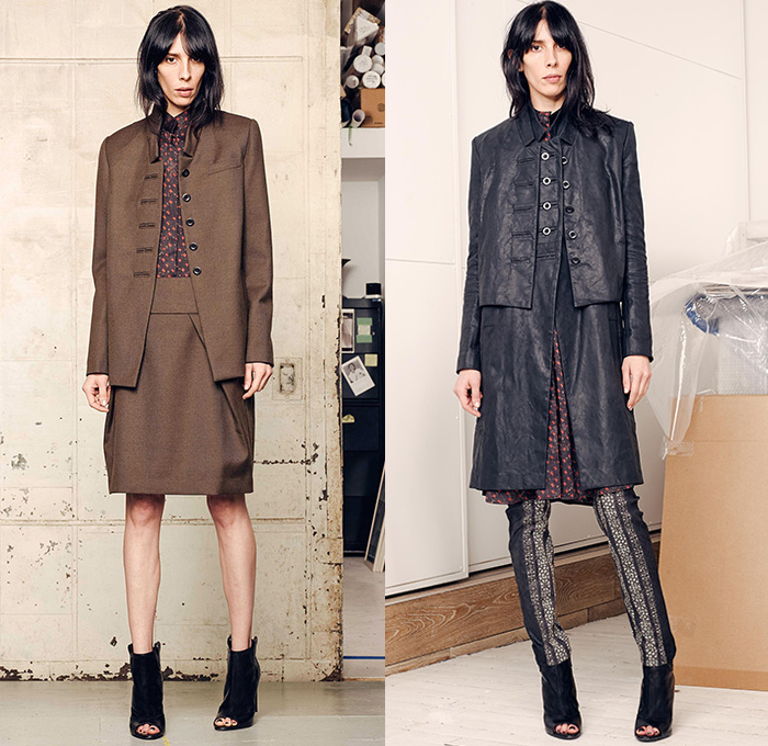 Gary Graham 2015-2016 Fall Autumn Winter Womens Lookbook Presentation - New York Fashion Week NYFW - Tapestry Silk Embroidery Cropped Pants Denim Jeans Skirt Frock Robe Knit Check Chenille Wool Jacquard Velvet Silk Outerwear Jacket Coat Turtleneck Sweater Jumper Ornamental Print Decorative Art Blouse Blazer Leather Stripes Slim Furry Sheer Chiffon Mesh Drapery Embellishments Gown Train Patchwork