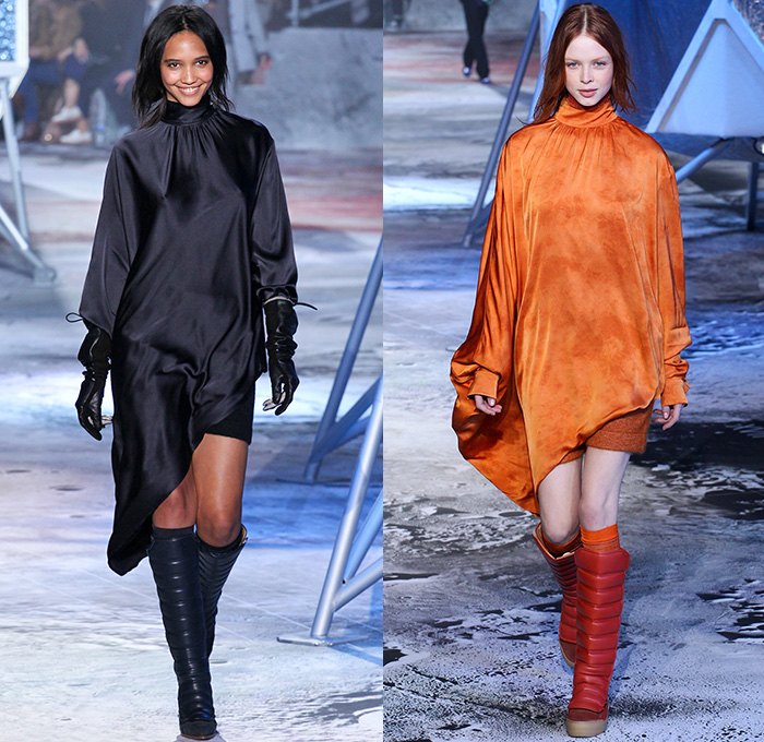 H+M 2015-2016 Fall Autumn Winter Womens Runway Catwalk Looks - Mode à Paris Fashion Week Mode Féminin France - Moon Landing Spaceship Astronaut Onesie Jumpsuit Coveralls Bib Brace Dungarees Knit Turtleneck Sweater Jumper Quilted Puffer Outerwear Coat Jacket Vest Waistcoat Wide Leg Culottes Pantsuit Shirtdress Duffel Bag Metallic Silver Skirt Frock Boots 1970s Seventies Adornments Bejeweled Zigzag Silk