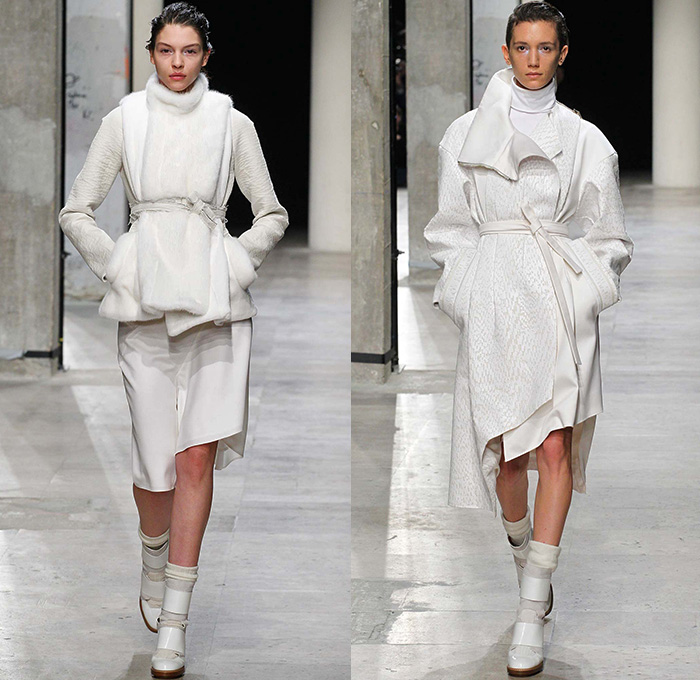 Leonard 2015-2016 Fall Autumn Winter Womens Runway Catwalk Looks - Mode à Paris Fashion Week Mode Féminin France - Fringes Hanging Sleeve Oversized Coat Chunky Knit White Ensemble Turtleneck Halter Top Silk Georgette Ribbon Sash Waist Maxi Dress Robe Cloak Crochet Weave Straps Furry Slouchy Ornamental Half Skirt Sheer Chiffon Sweaterdress Drapery Waistcoat Leopard Embroidery Flowers Florals Jumpsuit Dungarees