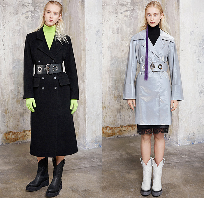 MM6 Maison Martin Margiela 2015-2016 Fall Autumn Winter Womens Lookbook Presentation - Mode à Paris Fashion Week Mode Féminin France - Denim Jeans Elongated Sleeves Knit Lace Sweater Jumper Outerwear Coat Shorts Motorcycle Biker Gloves Vest Waistcoat Crop Top Midriff Oversized Turtleneck Velvet Wide Leg Palazzo Pants Trousers Coatdress Neon Shearling Zipper Corset Wrap Jumpsuit Salopette Tuxedo Jacket