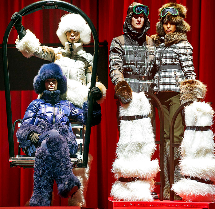 Moncler Grenoble 2015-2016 Fall Autumn Winter Mens Womens Lookbook Presentation - New York Fashion Week NYFW - Love Factory Romance Valentine's Day Lovers Aspen Snow Outdoor Sports Norwegian Knit Helmet Gloves Outerwear Quilted Jacket Coat Backpack Goggles Waist Pouch Fanny Pack Hoodie Stripes Checks Plaid Blazer Gown Sweater Jumper Pants Trousers Ski Snowboard Hiking Surf Ice Skater BMX Fishing