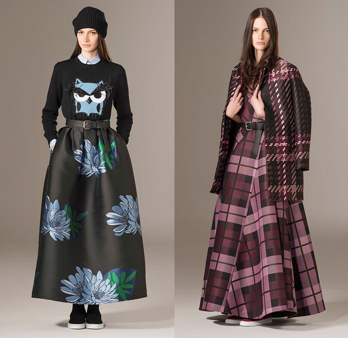 P.A.R.O.S.H. Paolo Rossello Second Hand Milan Italy 2015-2016 Fall Autumn Winter Womens Lookbook Collection - Paris France Presentation - Furry Shaggy Outerwear Coat Jacket Tartan Plaid Flowers Florals Botanical Print Motif Boho Bohemian Hippie Chic Maxi Dress Bell Skirt Frock Owl Fringes Tunic Wrap Robe Vest Waistcoat Blouse Embroidery Knit Cap Cardigan Sequins Wide Leg Palazzo Pants Ribbon