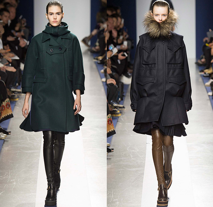 Sacai 2015-2016 Fall Autumn Winter Womens Runway Looks | Denim Jeans Fashion Week Runway Catwalks, Fashion Shows, Season Collections Lookbooks > Fashion Forward Curation Trendcast Trendsetting Forecast Styles Spring Summer Fall