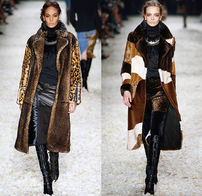 Tom Ford 2015-2016 Fall Autumn Winter Womens Runway Catwalk Looks Los Angeles - Denim Jeans 1970s Seventies Rock n Roll Victorian Patchwork Velvet Leopard Outerwear Furry Coat Knit Fringes Tiered Colorblock Peplum Bell Sleeves Boots Jacket Hoodie Necklace Weave Crochet Bag Chain Pencil Skirt Frock Pants Trousers Vest Waistcoat Western Sheer Chiffon Tulle Mesh Lace Maxi Dress Sequins Gown