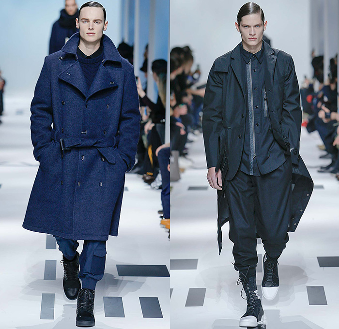 Y-3 Yohji Yamamoto x Adidas 2015-2016 Fall Autumn Winter Mens Runway Catwalk Looks - Mode à Paris Fashion Week Mode Masculine France - Military Aviator Belt Straps Outerwear Coat Parka Bomber Jacket Blazer Jogger Sweatpants Jumpsuit Cargo Pockets Double Pants Trousers Topography Camouflage Print Graphic Pattern Hoodie Cap Onesie Boiler Suit Salopette Coveralls Playsuit Sneakers Bag Shorts Nylon Boots