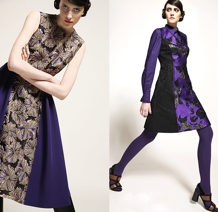 Antonio Marras 2015 Pre Fall Autumn Womens Lookbook Presentation - Flowers Garden Culottes Skirt Shirtdress Coat Turtleneck Knit Cardigan Russian Motif Crepe Tunic Flowers Florals Botanical Print Graphic Pattern Fauna Leaves Foliage Blouse Wide Leg Palazzo Pants Boots Outerwear Maxi Dress Maxi Sweater Jumper Embroidery Silk Color Block Leggings Chunky Stripes Ushanka Windowpane Check Zigzag Lace