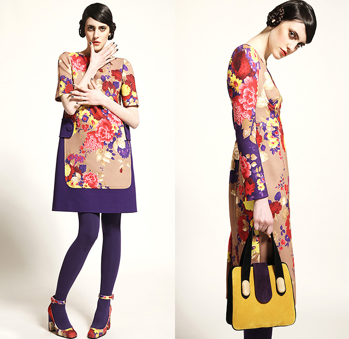 Antonio Marras 2015 Pre Fall Autumn Womens Lookbook Presentation - Flowers Garden Culottes Skirt Shirtdress Coat Turtleneck Knit Cardigan Russian Motif Crepe Tunic Flowers Florals Botanical Print Graphic Pattern Fauna Leaves Foliage Blouse Wide Leg Palazzo Pants Boots Outerwear Maxi Dress Maxi Sweater Jumper Embroidery Silk Color Block Leggings Chunky Stripes Ushanka Windowpane Check Zigzag Lace