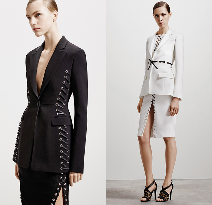 Altuzarra 2015 Pre Fall Autumn Womens Lookbook Presentation - Military Parka Cargo Lace Up Furry Grommets Wrap Drapery Animal Leopard Dress Coat Army Cargo Pockets Tankdress Gladiators Skirt Frock Blazer Outerwear Onesie Jumpsuit Coveralls Playsuit White Ensemble Belted Waist Quilted Jacquard Hunting Hiking Outdoors Silk Goatskin Pencil Skirt Embroidery Ornamental Blouse Embellishments Shirtdress Animal Spots
