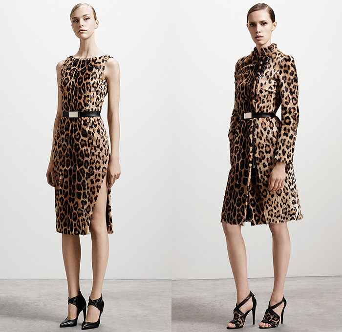 Altuzarra 2015 Pre Fall Autumn Womens Lookbook Presentation - Military Parka Cargo Lace Up Furry Grommets Wrap Drapery Animal Leopard Dress Coat Army Cargo Pockets Tankdress Gladiators Skirt Frock Blazer Outerwear Onesie Jumpsuit Coveralls Playsuit White Ensemble Belted Waist Quilted Jacquard Hunting Hiking Outdoors Silk Goatskin Pencil Skirt Embroidery Ornamental Blouse Embellishments Shirtdress Animal Spots