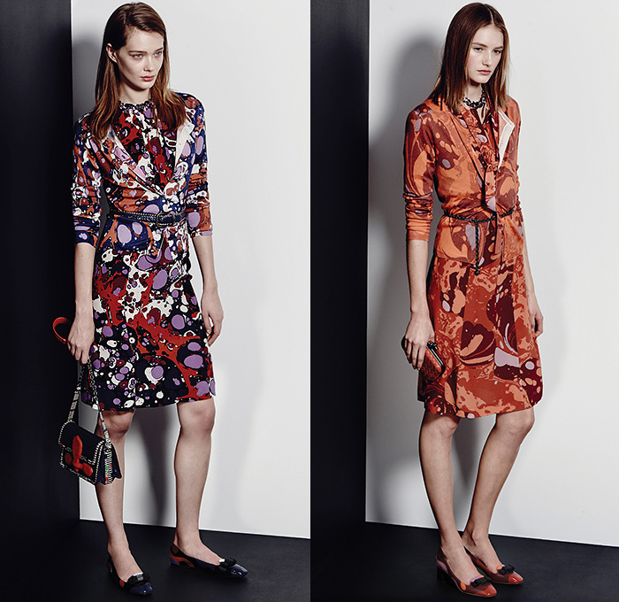 Bottega Veneta 2015 Pre Fall Autumn Womens Lookbook Presentation - Coat Silk Spray Paint Racing Checks Stripes Knit Sweater Dress Accordion Pleats Cardigan Cashmere Tweed Check Wool Wrap Outerwear Nautical Marinière Toggle Bag Handbag Skirt Frock Blouse Long Sleeve Flap Pockets Jumper Angular Hem Sheer Chiffon Blots Print Graphic Chain Solid