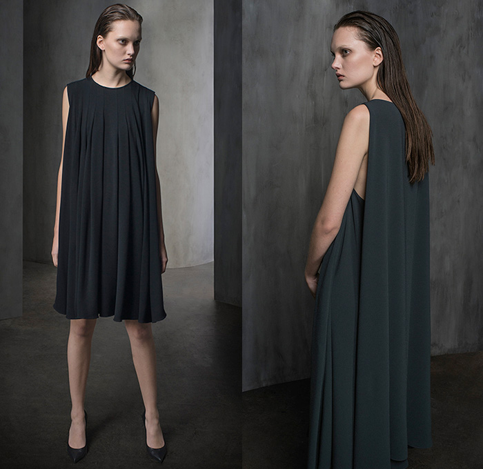 Co Los Angeles 2015 Pre Fall Autumn Womens Lookbook Presentation - Furry Outerwear Capelet Turtleneck Culottes Coatdress Knit Drapery Jacket Coat A-line Cashmere Jacquard Bouclé Trapeze Sleeveless Pants Trousers Wide Leg Gauchos Overcoat Wide Lapel Skirt Frock Drawstring Drapery Pleats Maxi Dress Bell Sleeves