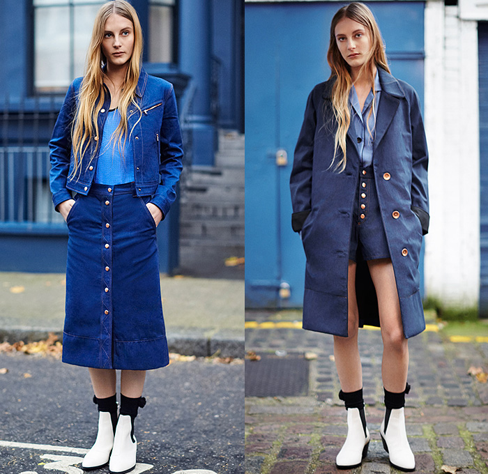 rag & bone 2015 Pre Fall Autumn Womens Lookbook Presentation - Denim Jeans Loungewear Bomber Jacket Wide Leg Loafers Shirtdress Cardiganvest Knit Outerwear Coat Frock Zipper Pajamas Sleepwear Silk Midi Skirt Shorts Piping Loafers Polka Dots Ornamental Print Decorative Art Long Sleeve Blouse Multi-Panel Pants Trousers Drawstring Stripes Miniskirt Chelsea Boots Sleeveless Waistcoat Knit Slouchy