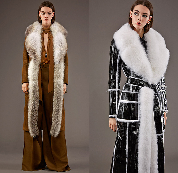 Roberto Cavalli 2015 Pre Fall Autumn Womens Lookbook Presentation - Jeans Rock n Roll Baroque Snake Reptile Python Tiger Pantsuit Blazer Furry Wide Leg Palazzo Pants Culottes Gown Furry Knit Brocade Jacquard Sequins Gown Maxi Dress Flowers Florals Print Graphic Pattern Ornamental Print Sheer Chiffon Blouse Scarf Boots Cap Sleeve Motorcycle Biker Rider Leather Embroidery Jacquard Pleats Drapery Ruffles