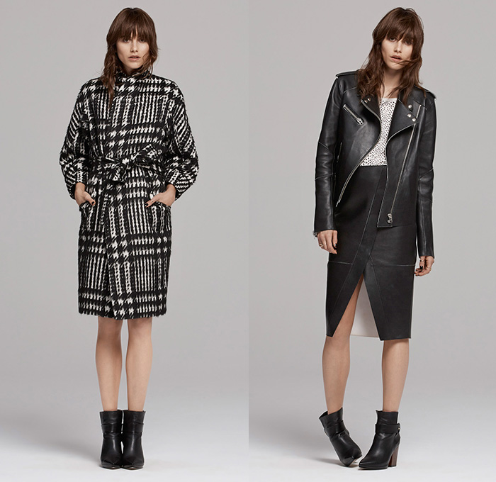 sass & bide 2015 Pre Fall Autumn Womens Lookbook Presentation - Denim Jeans Fringes Wide Leg Palazzo Pants Knit Plaid Moto Biker Embroidery Wrap Peplum Metallic Outerwear Tuxedo Cocktail Jacket Silk Jogger Sweatpants Noodle Spaghetti Strap Bustier Sweater Jumper Coatdress Leather Handkerchief Hem Shorts Embroidery 3D Embellishments Adornments Sheer Chiffon Harness Furry Maxi Dress Lace Chelsea Boots