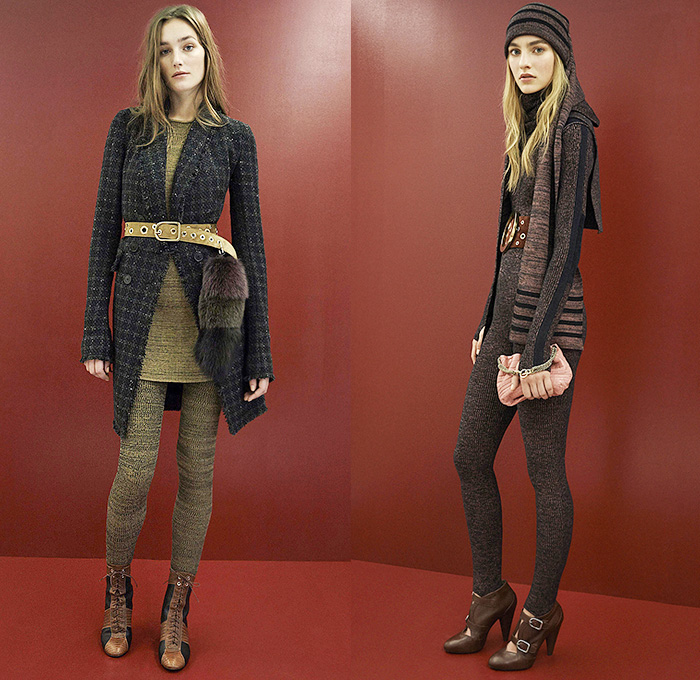 Sonia Rykiel 2015 Pre Fall Autumn Womens Lookbook Presentation - 1970s Seventies Denim Jeans Leggings Furry Coat Flare Leopard Grommets Hanging Sleeve Cape Tartan Turtleneck Stars Shearling Blazer Ankle Boots Skirt Frock Miniskirt Scarf Knit Cap Beanie Bag Trench Coat Gloves Suede Bohemian Boho Sweater Jumper Flowers Florals Plaid Sheer Chiffon Lace Sweatshirt Shorts Purse Clutch Hoodie