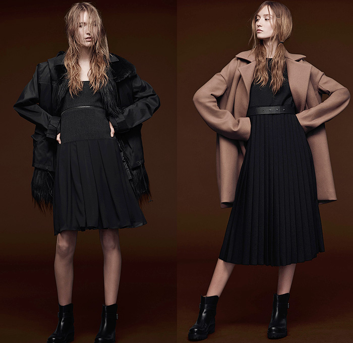 Vera Wang 2015 Pre Fall Autumn Womens Lookbook Presentation - Sequins Furry Black Ensemble Hoodie Grunge Sweaterdress Jumpsuit Wide Leg Pearls Pleats Knit Parka Shorts Blazer Boots Cropped Capri Sweater Jumper Flowers Florals Midi Pencil Skirt Frock Ruffles Sweatshirt Vest Waistcoat Wide Leg Palazzo Pants Trousers Pants Accordion Pleats Sheer Chiffon Oversized Maxi Dress Noodle Spaghetti Strap Gown