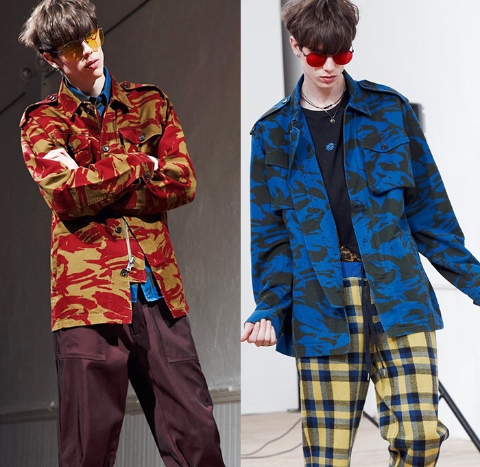 Marc by Marc Jacobs 2015 Resort Mens Lookbook - 2015 Cruise Pre Spring Fashion Pre Collection - Denim Jeans Patchwork Color Block Trucker Jacket Windowpane Checks Scarf Sweater Jumper Plaid Jacket Motorcycles Bikes Stripes Nautical Outerwear Coat Animal Spots Jungle Safari Leopard Cheetah Beetles Bugs Insects Bomber Jacket Varsity Chinos Khakis Pants Trousers Suit Blazer Briefcase