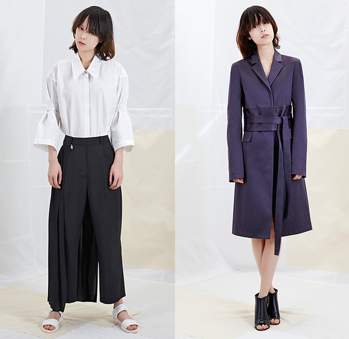 MM6 Maison Martin Margiela 2015 Resort Womens Lookbook Presentation - 2015 Cruise Pre Spring Fashion Pre Collection - Denim Jeans Fold Roll Up Shorts Blazershirt Oversized Gauchos Culottes Knit Sweater Jumper Mesh Fishnet Net Peek-A-Boo Half Skirt Pleats Frock Blazer Outerwear Coat Japanese Landscape Pagoda Wide Leg Trousers Palazzo Pants Ribbon Hanging Sleeve Side Slit Jumpsuit Onesie Asymmetrical Hem One Off Shoulder Sash Belt